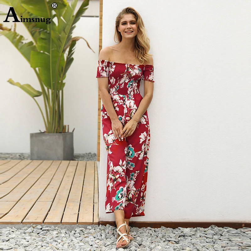 Sexy Jumpsuits Women Summer Boho Short Sleeve Playsuit Strapless Floral Print Rompers Womens Jumpsuit Long Trousers Pants Sexy Jumpsuits Women Summer Boho Short Sleeve Playsuit Strapless Floral Print Rompers Womens Jumpsuit Long Trousers Pants