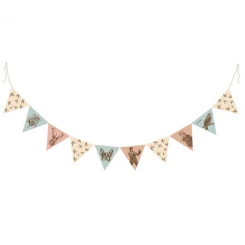

Vintage Paper Garland Lovely Painting Flags Children Birthday Party Decoration Home Living Room Decor Hanging Banner 5 Packs