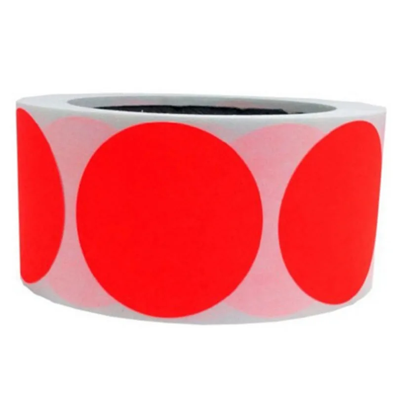 

Smart Sticker 2" Inch Round Fluorescent red orange Color Coding Dot Labels - 500 Colored Circle Stickers Per Roll