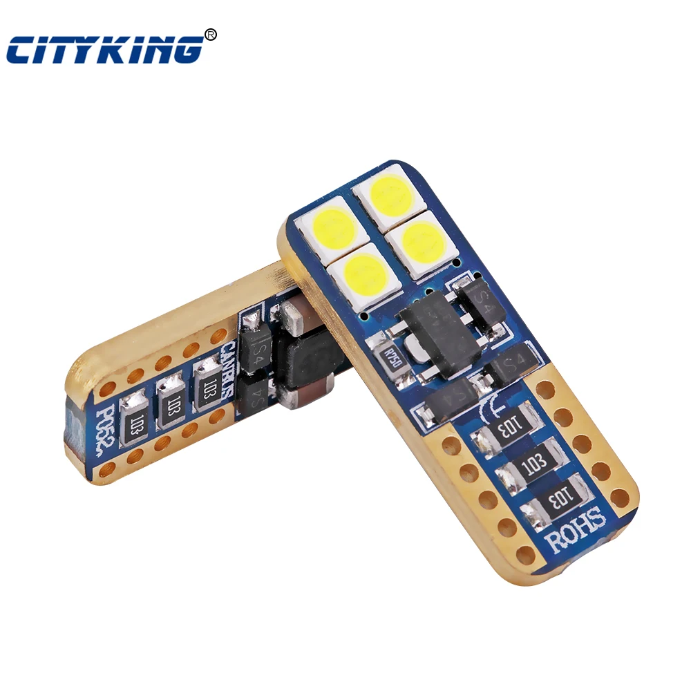 

4PCS T10 LED Car signal Light canbus T10 8smd LED 3030 Super Bright W5W SMD For Car Tail Light Side Lamp Parking Map Bulb