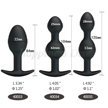3Size Anal Plug Inside Metal Ball Erotic Anal Beads Butt Plug Prostate Massager Anus Dildo Muscles Trainer Sex Toy For Women Men 2