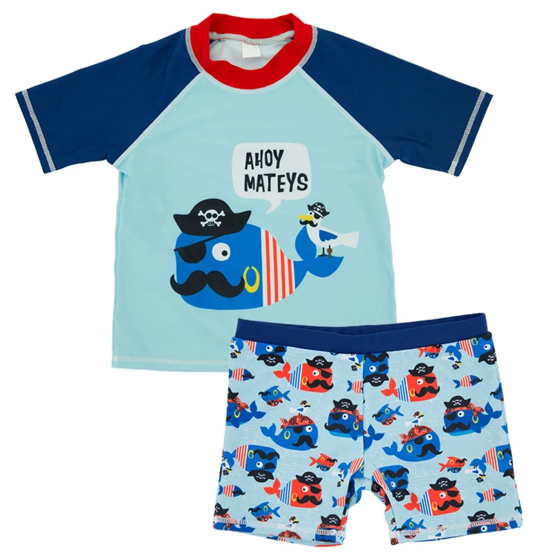 

Mioigee 2019 New Kids Swimwear Boy Boys Swimsuit Fashion Cartoon Two Piece Swimwear Boy Summer Beach Uv Protection
