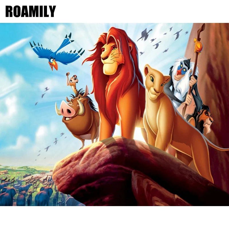 

ROAMILY,Diamond Mosaic,Cartoon Diamand Painting,Lion Diamond Paintings,Diamonds Mosaic Sale,Embroidered With Rhinestones, DIY