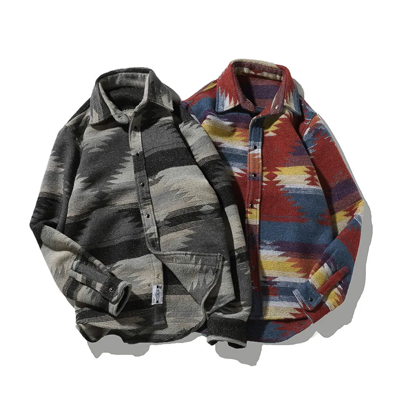 ICPANS размера плюс 5XL шерстяная фланелевая рубашка Мужская винтажная Цветочная Повседневная рубашка с длинным рукавом осень зима уличная одежда