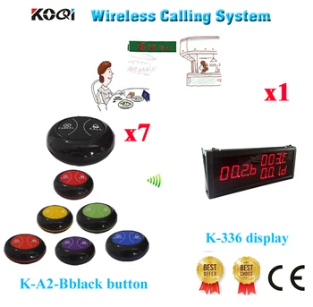 

Wireless Order Service Pager System Best Discount Price Restaurant Pager CE Passed(1 display+7 call button)
