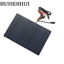 10W 18V Solar Cell Polycrystalline PET+EVA Solar Panel For Charging 12V Battery Solar Charger With DC 5521 Bus+Crocodile Clip