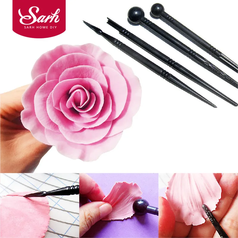 

T0116 4pcs/set Cake Carved Pens Flower Modelling Tool Fondant Biscuits Cake Molds for the Kitchen Baking Cake Decorating Tools