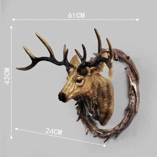 Креативная голова оленя настенное украшение для гостиной 3D голова животного декоративная настенная подвеска на стену креативный домашний бар Декор - Цвет: Светло-зеленый