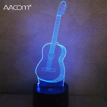 

5V USB LED 3D Guitar Night Light Home Indoor Decor Festival Birthday Christmas Gift Creative Present Novelty Lamp AAA Battery