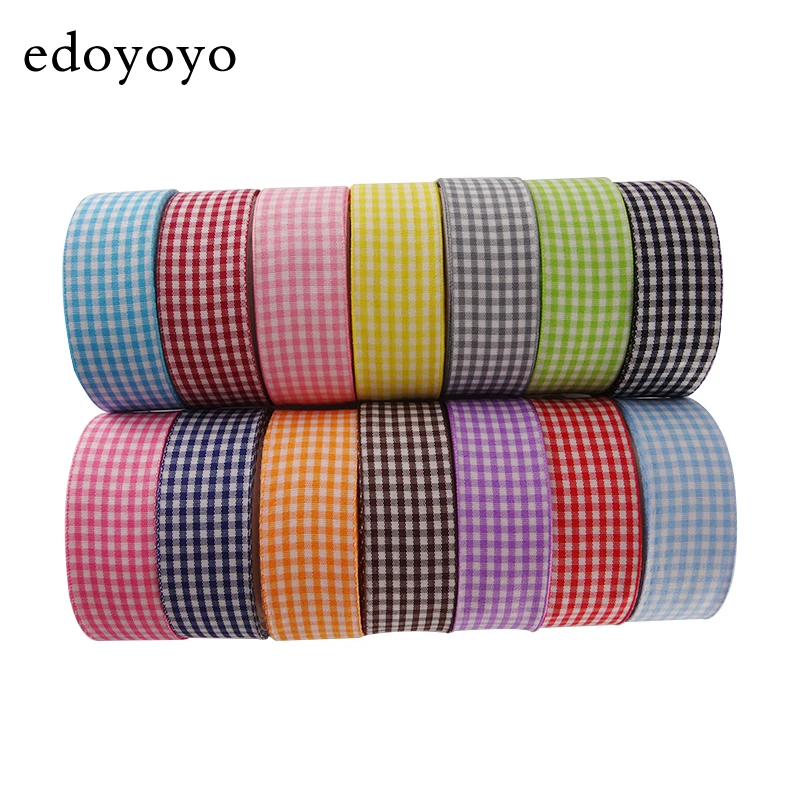 

Edoyoyo 5 Yard/lot 25mm Lattice Printed Grosgrain Ribbon For Birthday Cake 100% Polyester Geometric Soft Grosgrain Ribbon