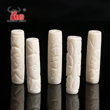 Collier de perles en os de Yak sculpté à bricolage main, 5 pièces, perles tubulaires décoratives pour la fabrication de bijoux, trou de 7x28mm 2mm