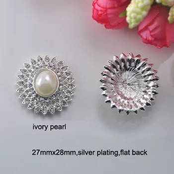

(S0622)10pcs/lot, 27mmx28mm metal rhinestone embellishment,flat back,silver or light gold plating, oval shape