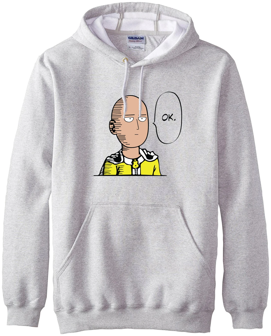 new arrival Anime One Punch Man Hoodies OK Printed Men Sweatshirts 2019 spring winter warm fleece loose fit men