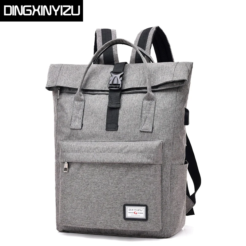

DINGXINYIZU Men Women Canvas Backpacks for Teenagers School Bag USB charging 15.6Inch Laptop Rucksack Casual Travel Male Mochila