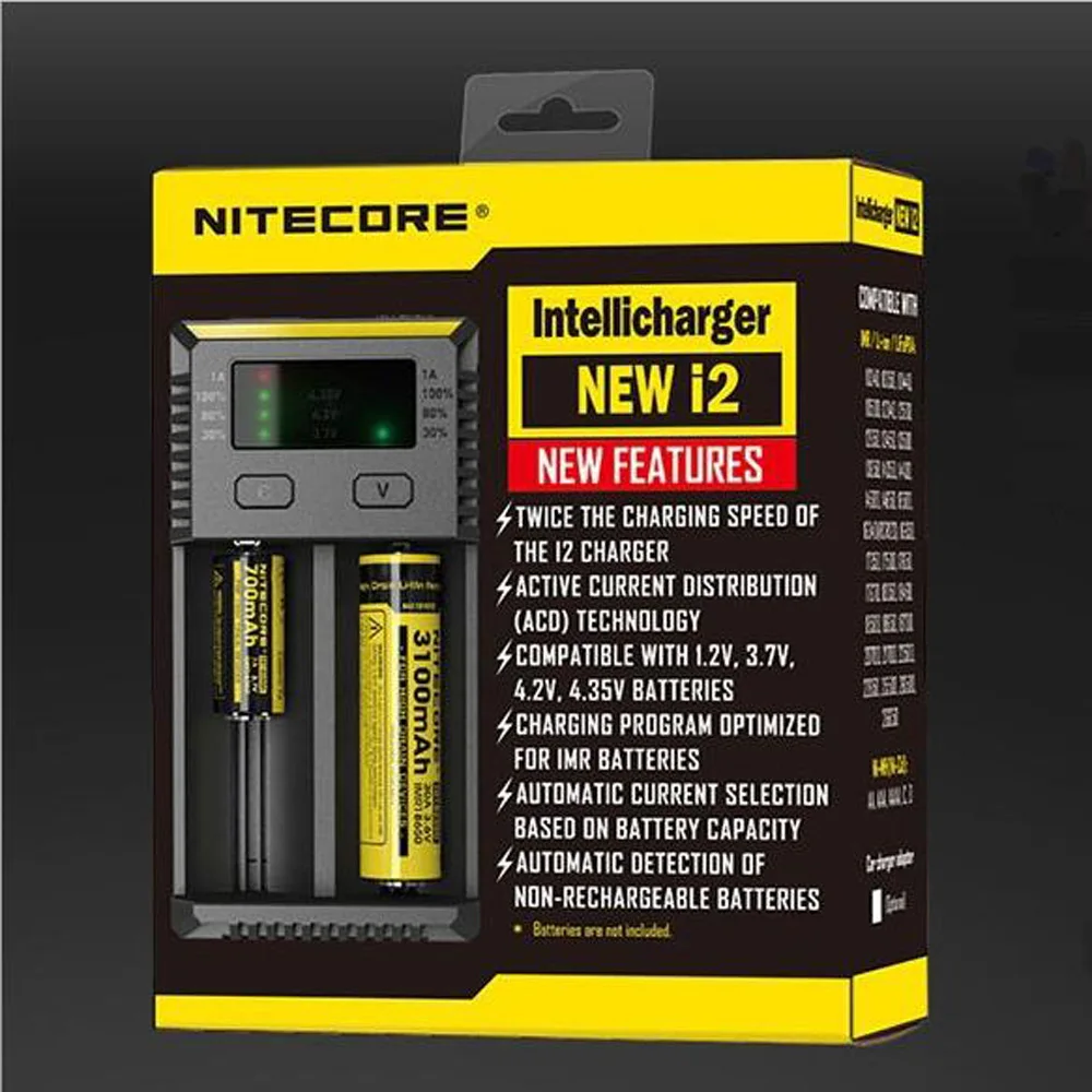 Topsale NITECORE Новинка I2 батарея умное зарядное устройство автоматические дорожные