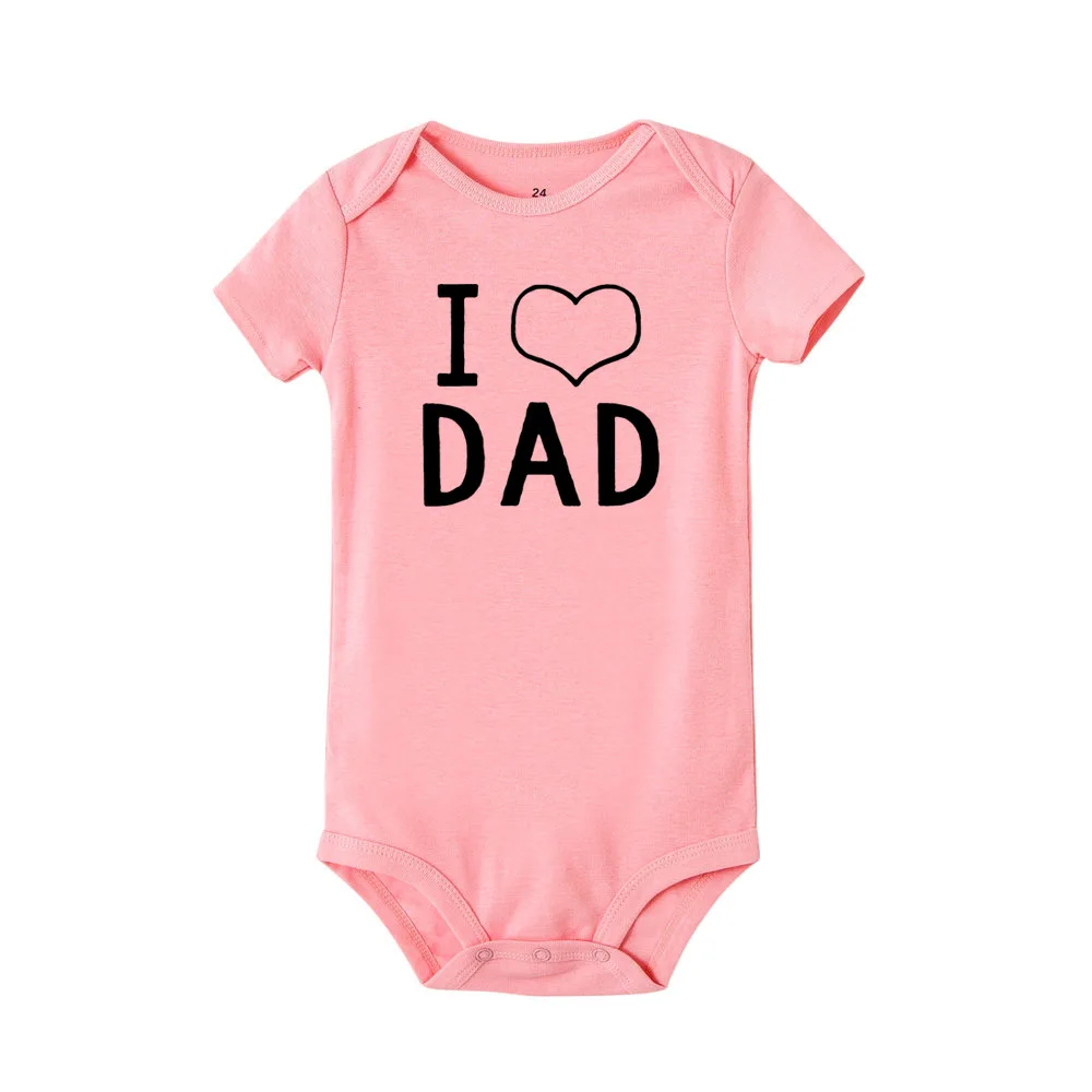 I Love Mom and I Love Dad New Newborn Toddler Infant Baby Boys Girls Sister Brother Twins Bodysuit Matching Outfits Onesie