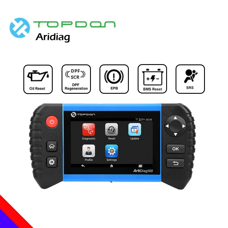 

TOPDON ArtiDiag 100 Auto Diagnostic Tool Automotive OBDII OBD2 Scanner EPB RESET BMS SAS OIL DPF All system Engine Analyzer OBD