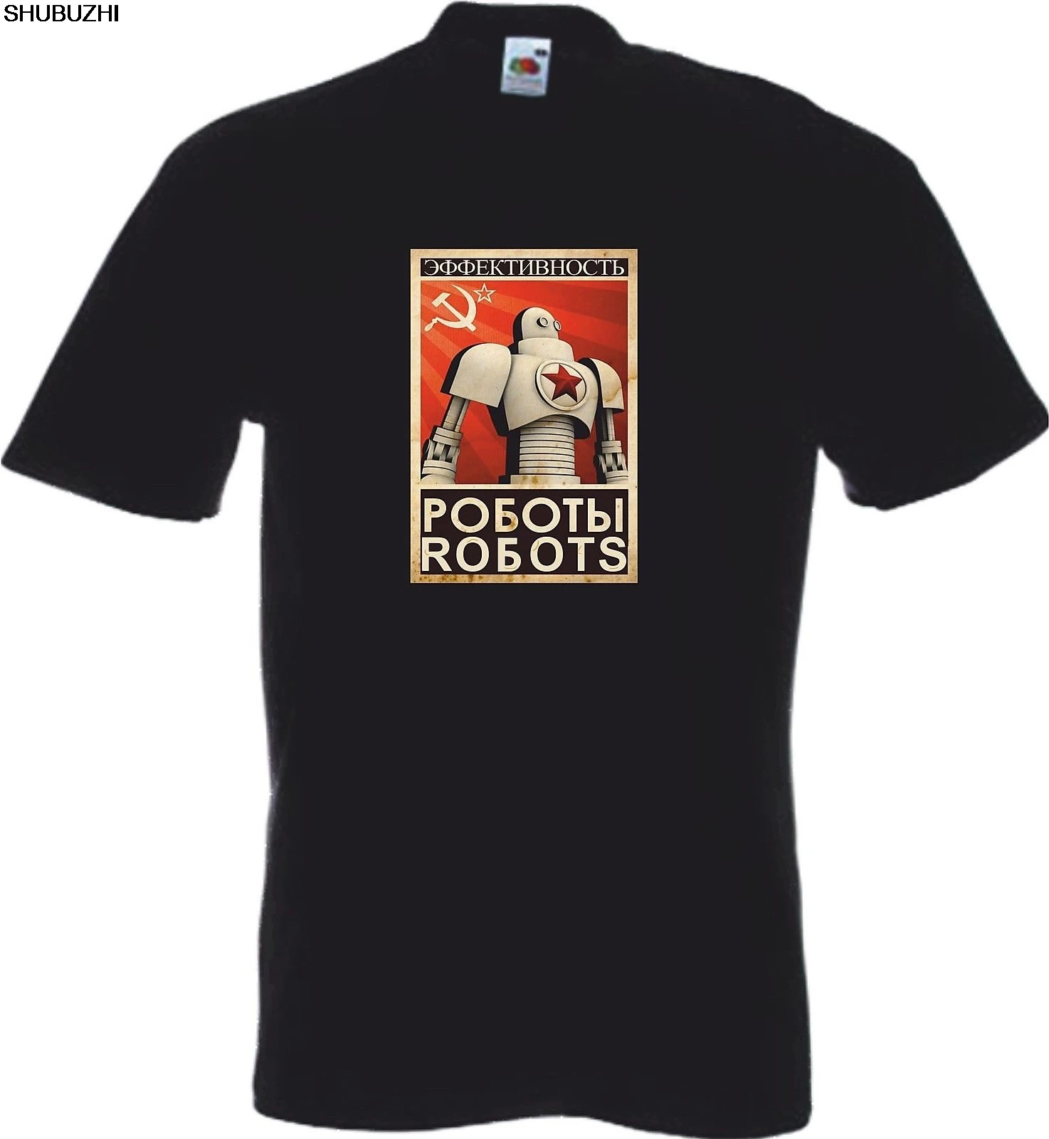 

CCCP PROPAGANDA ROBOT POSTER T SHIRTS USSR Russia Russian Soviet HAMMER Cartoon T Shirt Men Unisex New shubuzhi Tshirt sbz3068