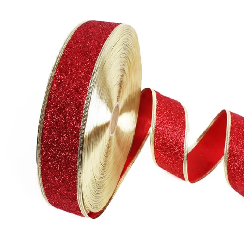 

2-Inch Glitter Metallic Ribbon Sewing Gift Wrapping Card Making Floral Arrangement DIY Bow Craft Supplies