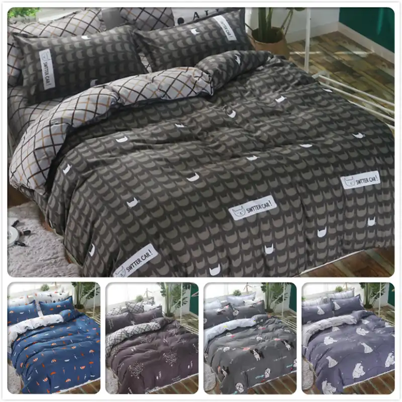 Stripe Plaid Creative Duvet Cover Ab Side Comforter Quilt Case