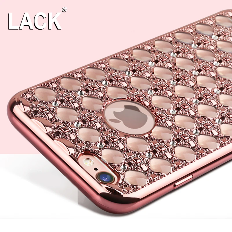 Luxury Diamond Grid Design Case For iphone 6 Case For iphone 6S 6 Plus 5 5S SE Electroplating soft Phone Cases Cover Capa Fundas