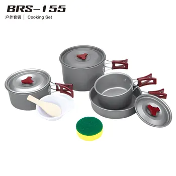 

BRS-155 Portable Camping Cookware Tableware Sets Cookware Pot Pan Bowl Outdoor Hiking Backpacking Cook Equipment For 4-5 Person