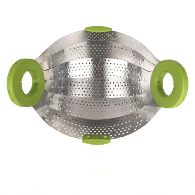 

Large Collapsible Multipurpose Smart Strainer Stainless Steel Kitchen Fruit Vegetable Basket Strainer Foldable Metal Colander