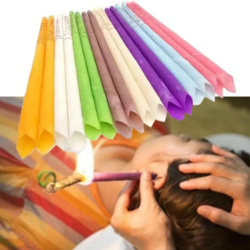 

2pcs 1 Pair Ear Treatment Therapy Fragrance Ear Candles Bee Wax Removal Clean Coning Thermo-Auricular Candling Ears Care Tool