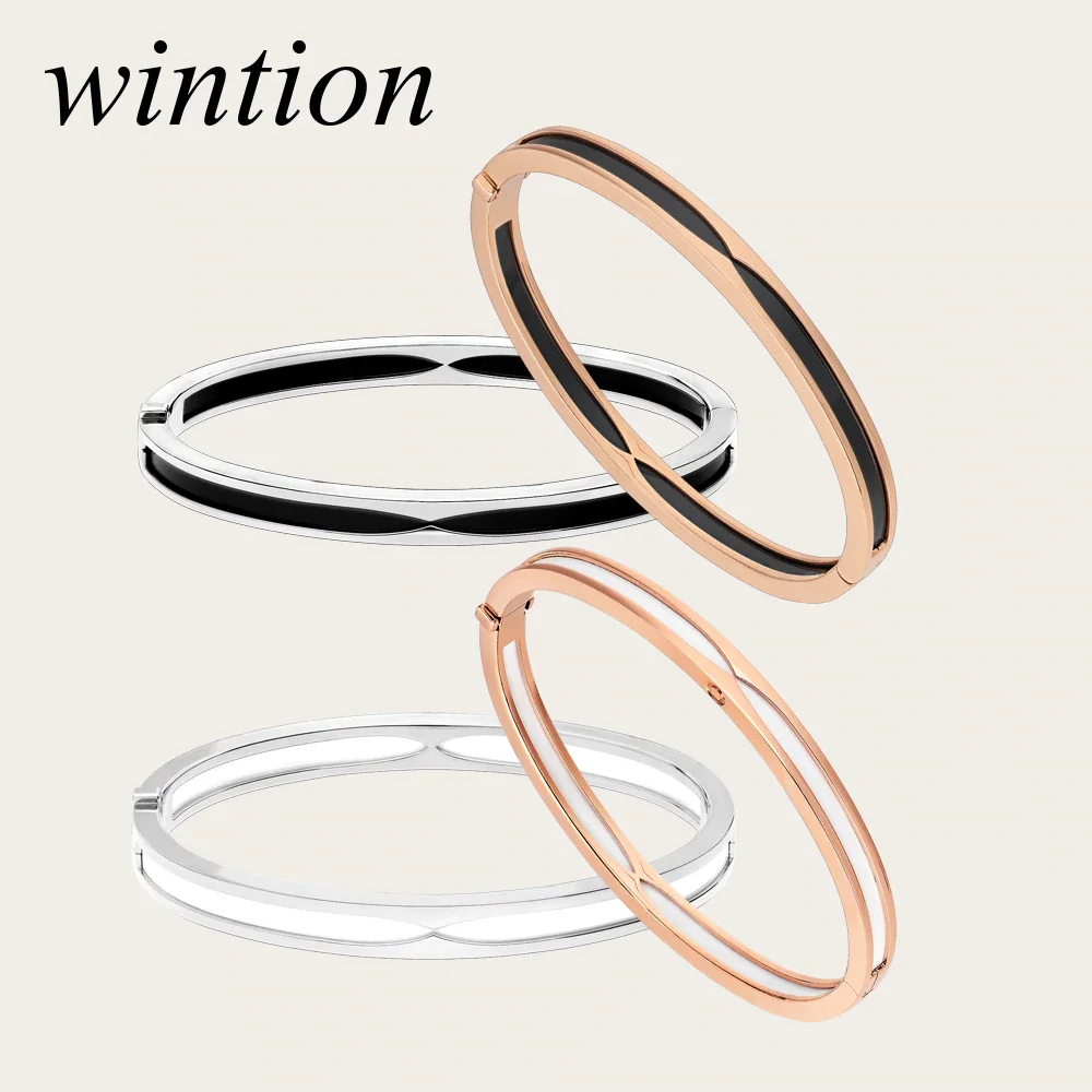 

Wintion BGL Zircon Bangles 1:1 Original 100% 925 Sterling Silver Women rose gold Jewelry High-end Quality Gift Have logo
