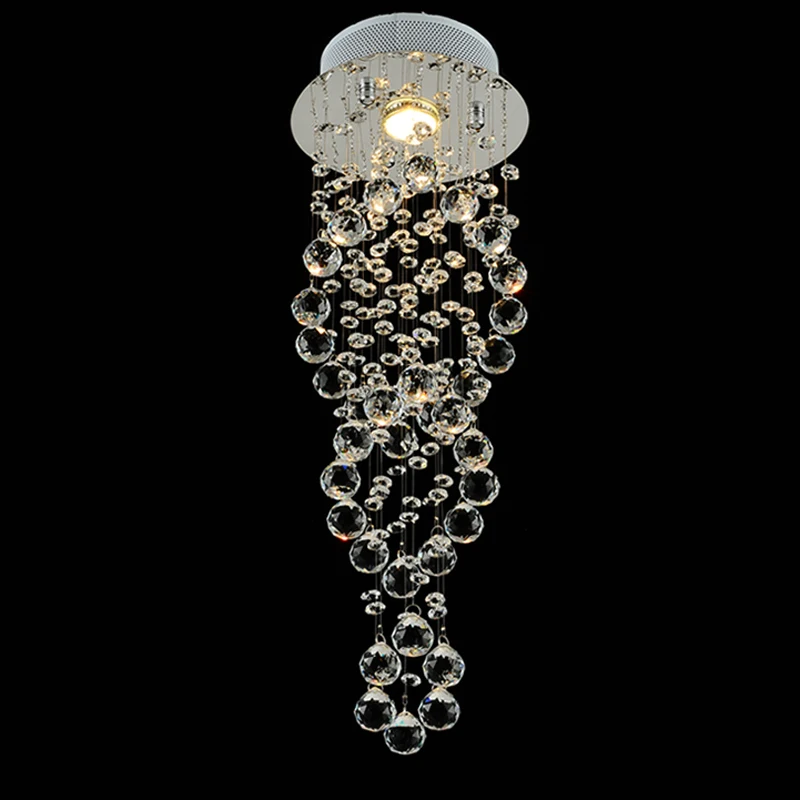 Modern Clear Waterford Spiral Sphere LED Lustre Crystal Chandelier Entrance chandelierin