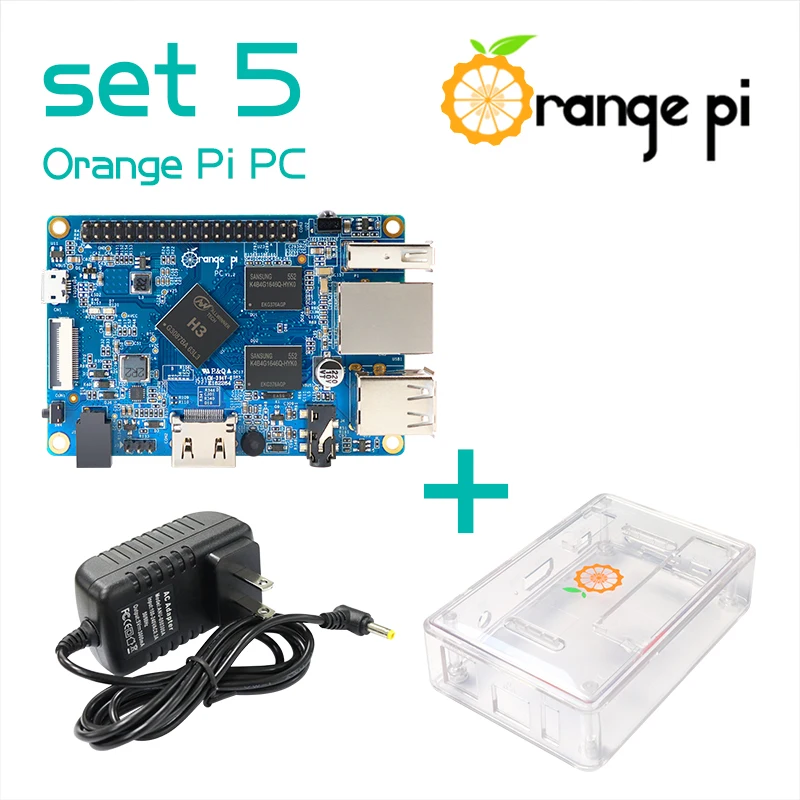 Orange Pi PC + прозрачный чехол из АБС пластика источник питания Поддержка Android Ubuntu Debian