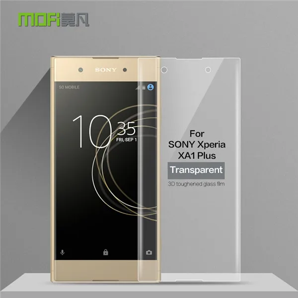 3D изогнутое полное покрытие для sony Xperia XA1 Plus закаленное стекло для sony XA1 Plus G3412 G3421 Защитная пленка для экрана - Цвет: Clear