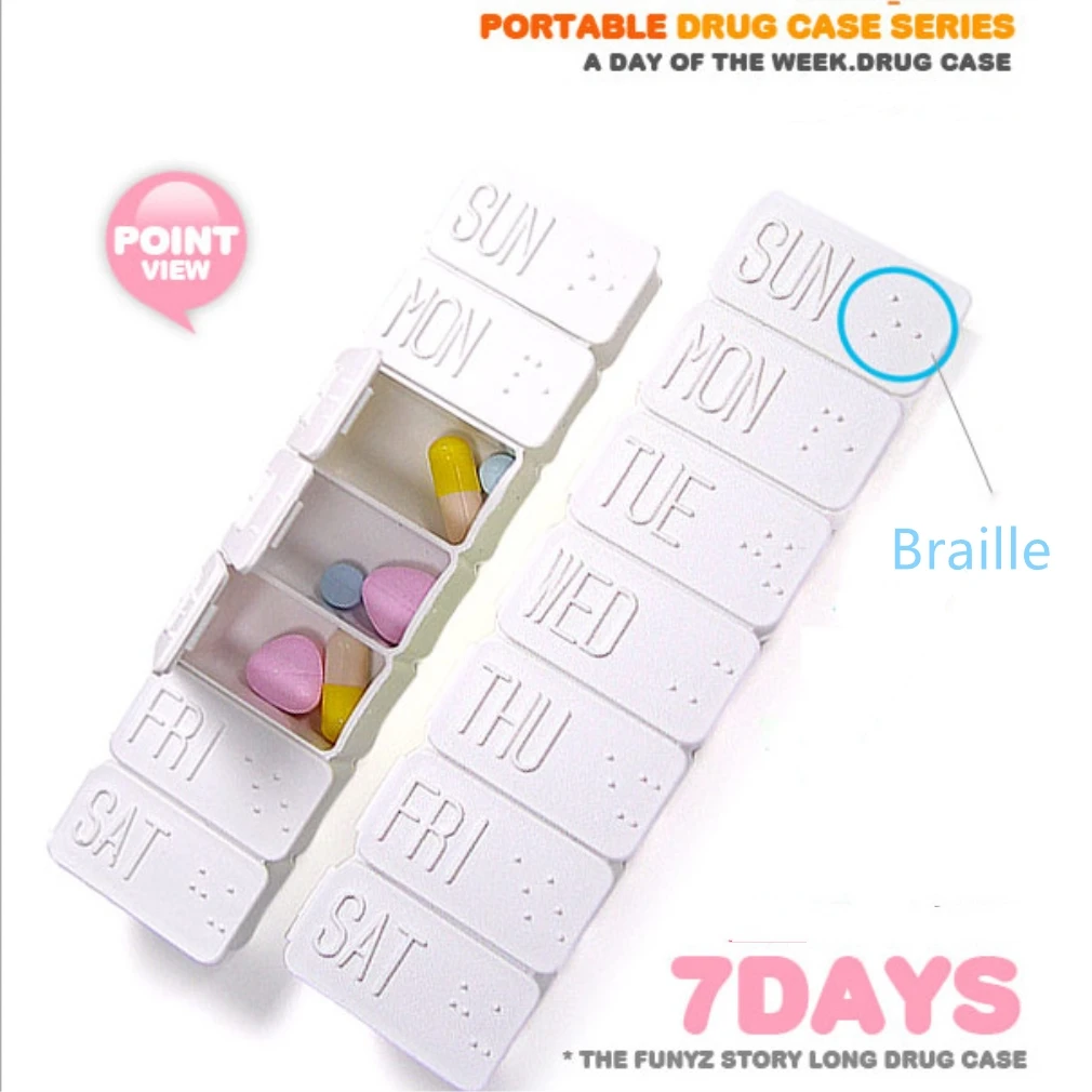 

7 Days Pill Case Medicine Storage Tablet Pill Box With Clip Lids Medicine Organizer Pill Case Splitters Storage Dispenser Weekly