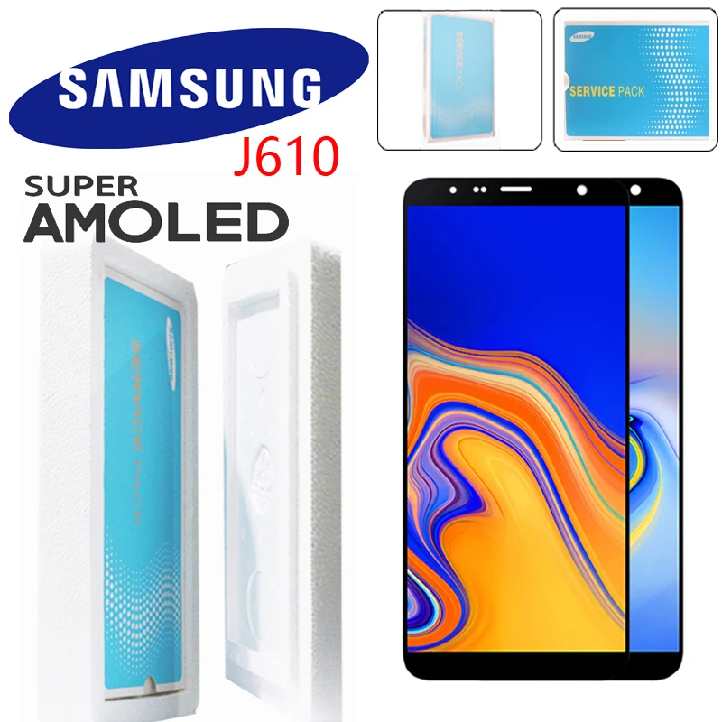 Super AMOLED ЖК-дисплей 6 0 дюйма для Samsung Galaxy J6 Plus J610 с сенсорным экраном в сборе