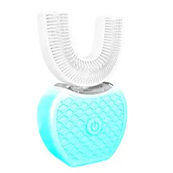 360 градусов автоматическое sonic электрический ленивый Зубная щётка USB Перезаряжаемые ультра sonic U Форма Зубная щётка