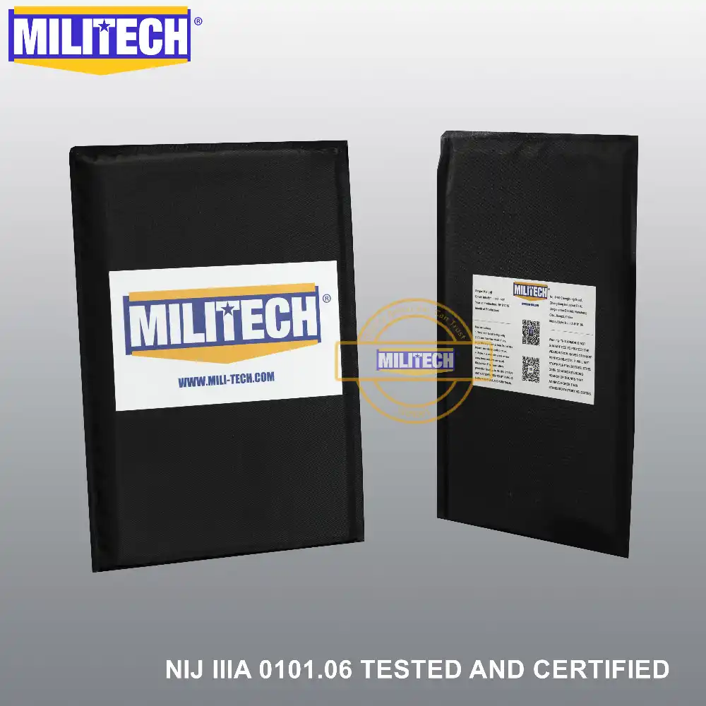 MILITECH Aramid баллистическая панель пуленепробиваемые пластины вставки бронежилет мягкая боковая Броня панель NIJ уровень IIIA 3A 5 \'\'x 8\'\' пара - изображение
