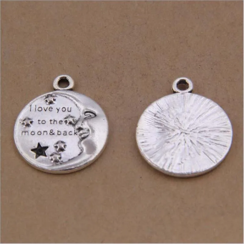 

20pcs/lot 22*26mm Alloy Moon Charm Pendant For Jewelry Making