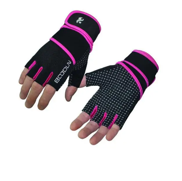 Boodun One Pair Unisex Non-slip Weightlifting Body Building Fitness Half Finger Lengthen Sport Gloves Protective Gloves S/M/L/XL