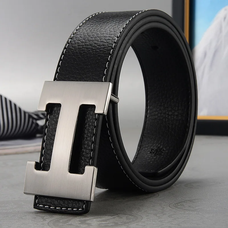 

2019 Designer High Quality Trending Luxury Brand Genuine Leather Belts H Smooth Buckle Waist Belt for Jeans Casual