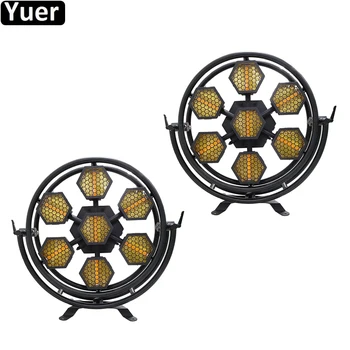Kopen 2 Stks partij Led Decoratieve Dj Lamp 7X60W Led Retro Flash Light Disco Bar Xmas Dj Club Familie party Verlichting Podium Verlichting Tonen