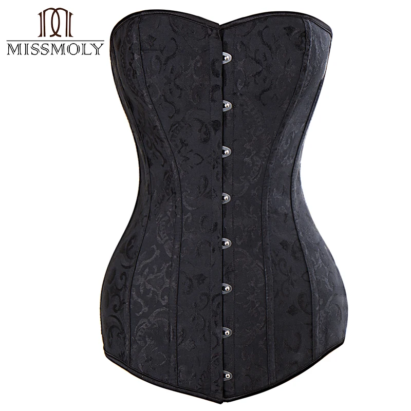 Miss Moly Steampunk Steel Boned Overbust Long Torso Corset Bustier