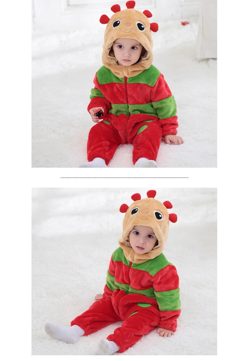 Baby Nemo Fish Pajamas Clothing Newborn Infant Romper Onesie Cute Animal Costume Outfit Hooded Jumpsuit Winter For Boy Girl Baby Bodysuits Fur