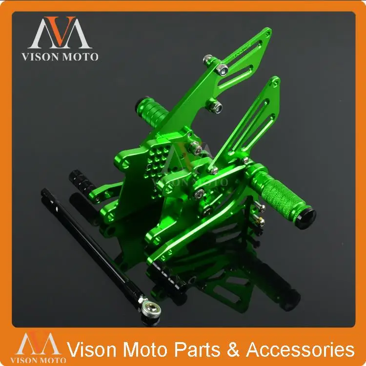 CNC регулируемые Rearsets подножки задние наборы для Kawasaki ZX10R 06 07 08 09 10 гоночный