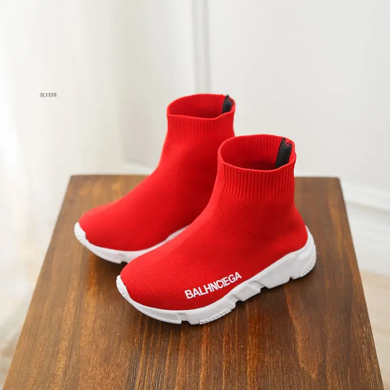 

2019 spring and autumn children's sports shoes fashion socks shoes boys breathable running shoes girls non-slip casual shoes
