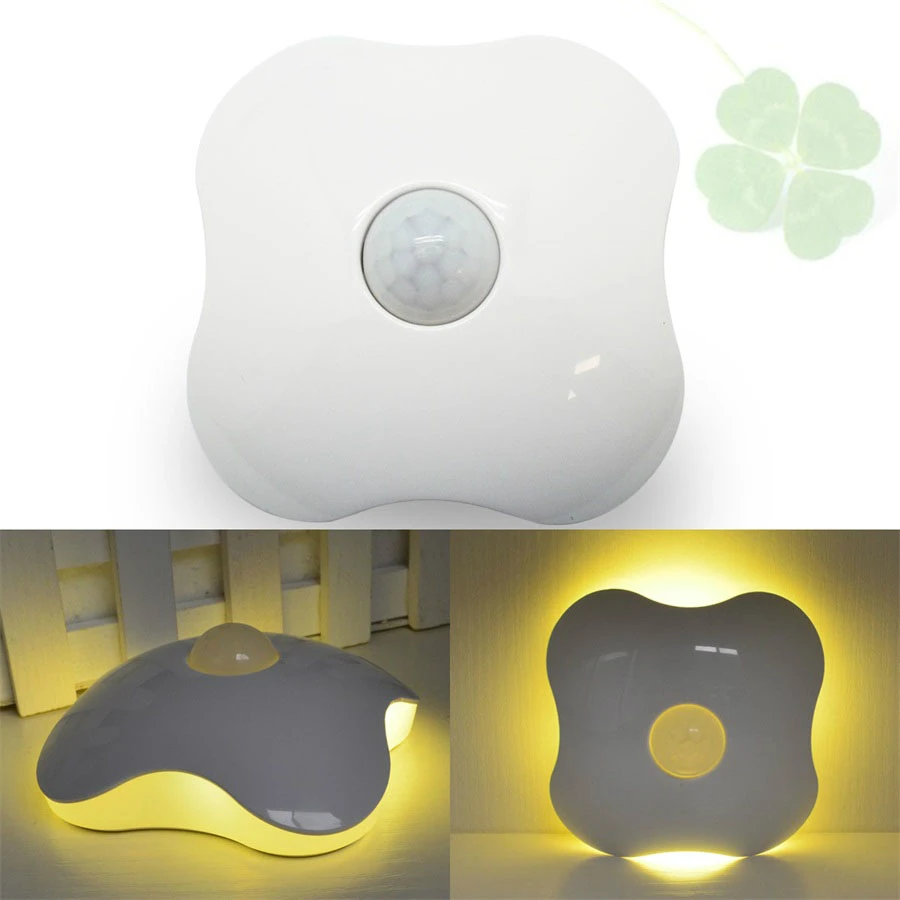 

LED Night Light DC5V PIR Auto Motion Sensor Battery / USB Novelty Atmosphere Emergency Table Lamp for Kids Children White/Yellow