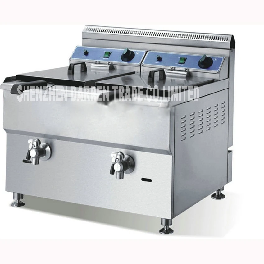 

GF182 commercial stainless gas oil chicken food steel potato chip fryer ovens with gas LPG tanks 2 2 baskets Gas double cylinder