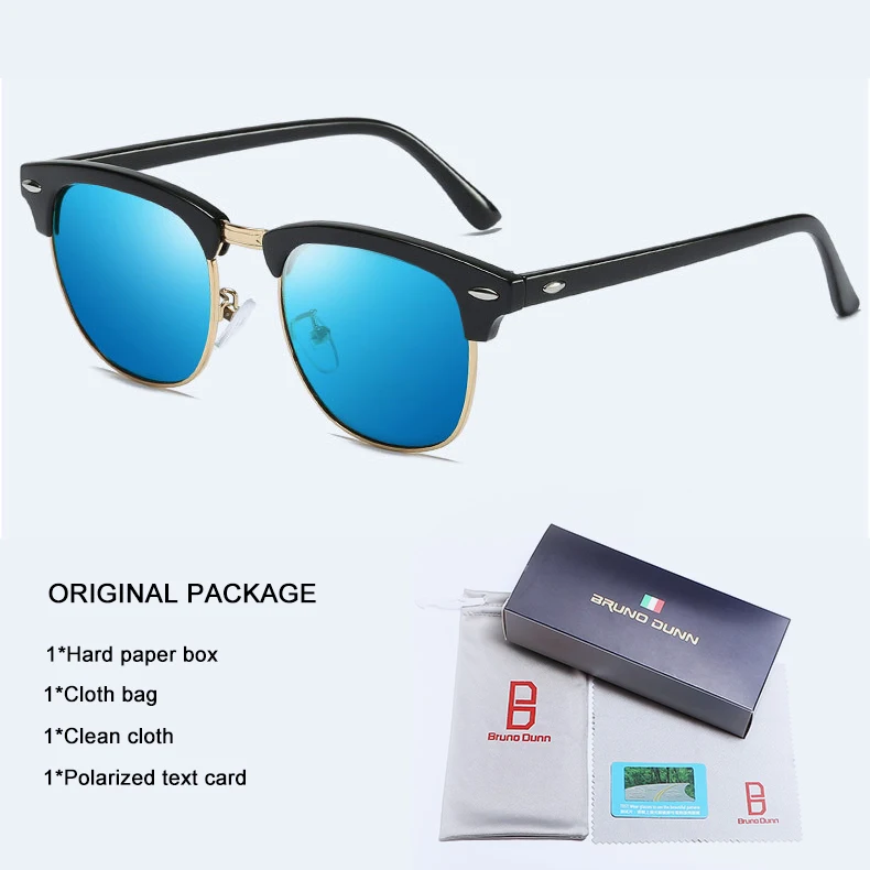 Бруно Данн Ретро солнцезащитные очки поляризационные брендовые дизайнерские женские солнцезащитные очки для мужчин и женщин винтажные Ray lunette de soleil femme shades - Цвет линз: as picture