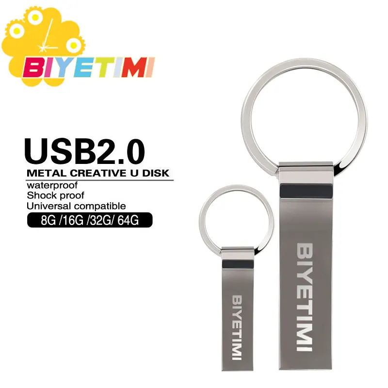 

2016 BiYeTiMi USB Flash Drive 4GB 8GB 16GB 32GB 64GB Key Ring High Speed Pen Drive Memory USB Stick 2.0 Pendrive Flash Drive