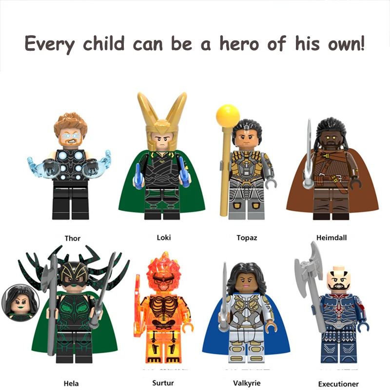 For legoings Super hero Thor Loki Topaz Hela Surtur Valkyire legoing model building kits blocks toys The avengers FigureS hot For legoings Super hero Thor Loki Topaz Hela Surtur Valkyire legoing model building kits blocks toys The avengers FigureS hot