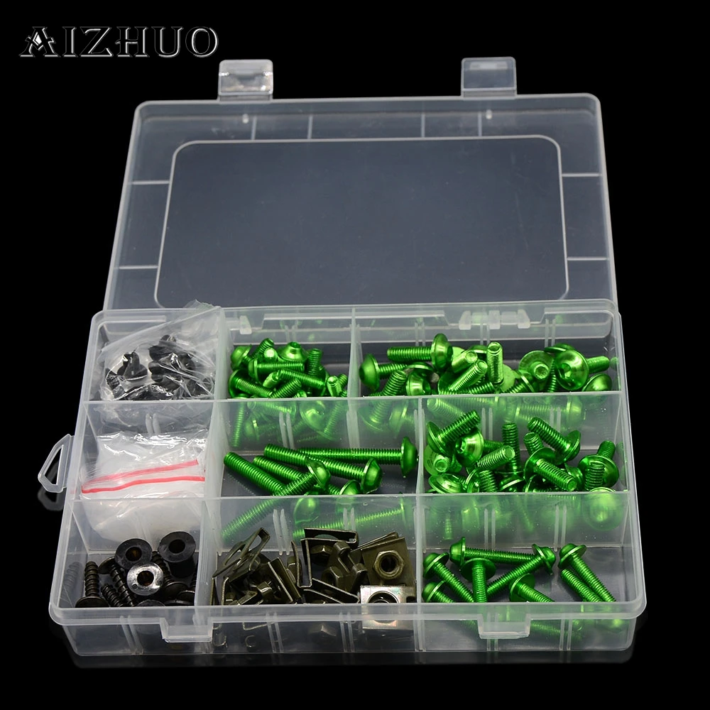 

Motorcycle Accessories CNC Fairing Bolts Kit Bodywork Screws Nut For Kawasaki Ninja 250R 300 500 500R KLR250 KLR650